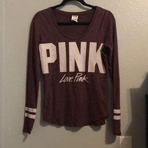 Long sleeve pink tee